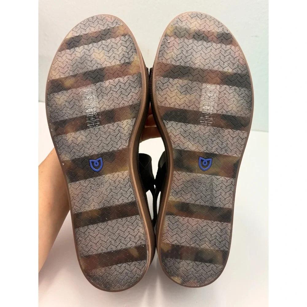 Rothys The Weekend Slide Espresso Brown Platform Sandal W9.5 Minimalist Chic